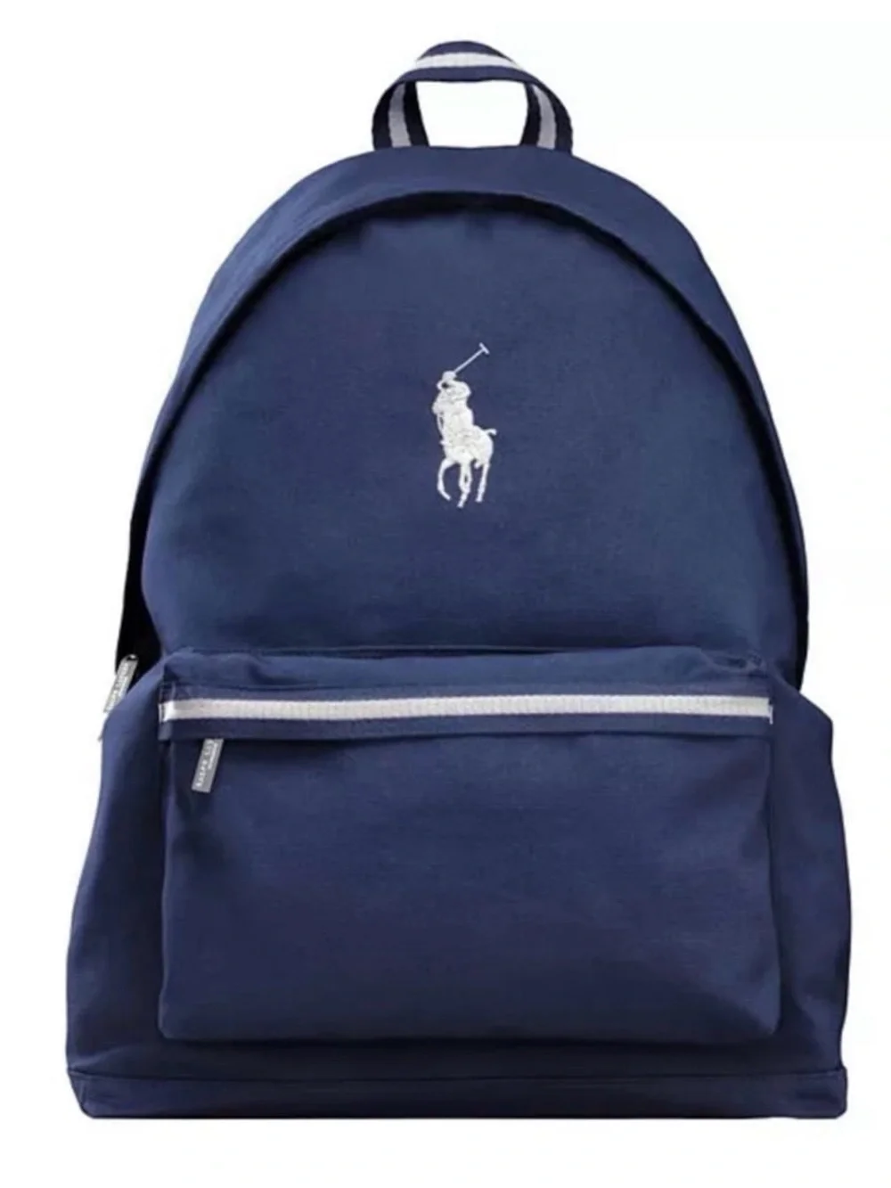 Polo Ralph Lauren Backpack Navy Canvas Horse Double Zipper NIP